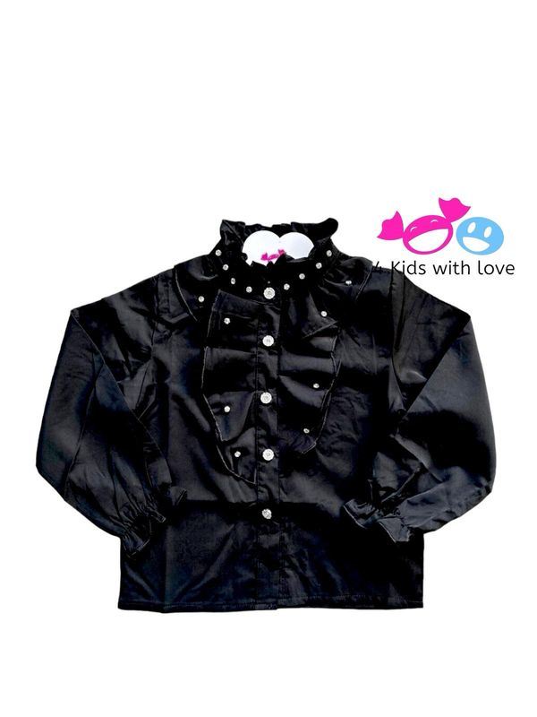 Blouse black strass
