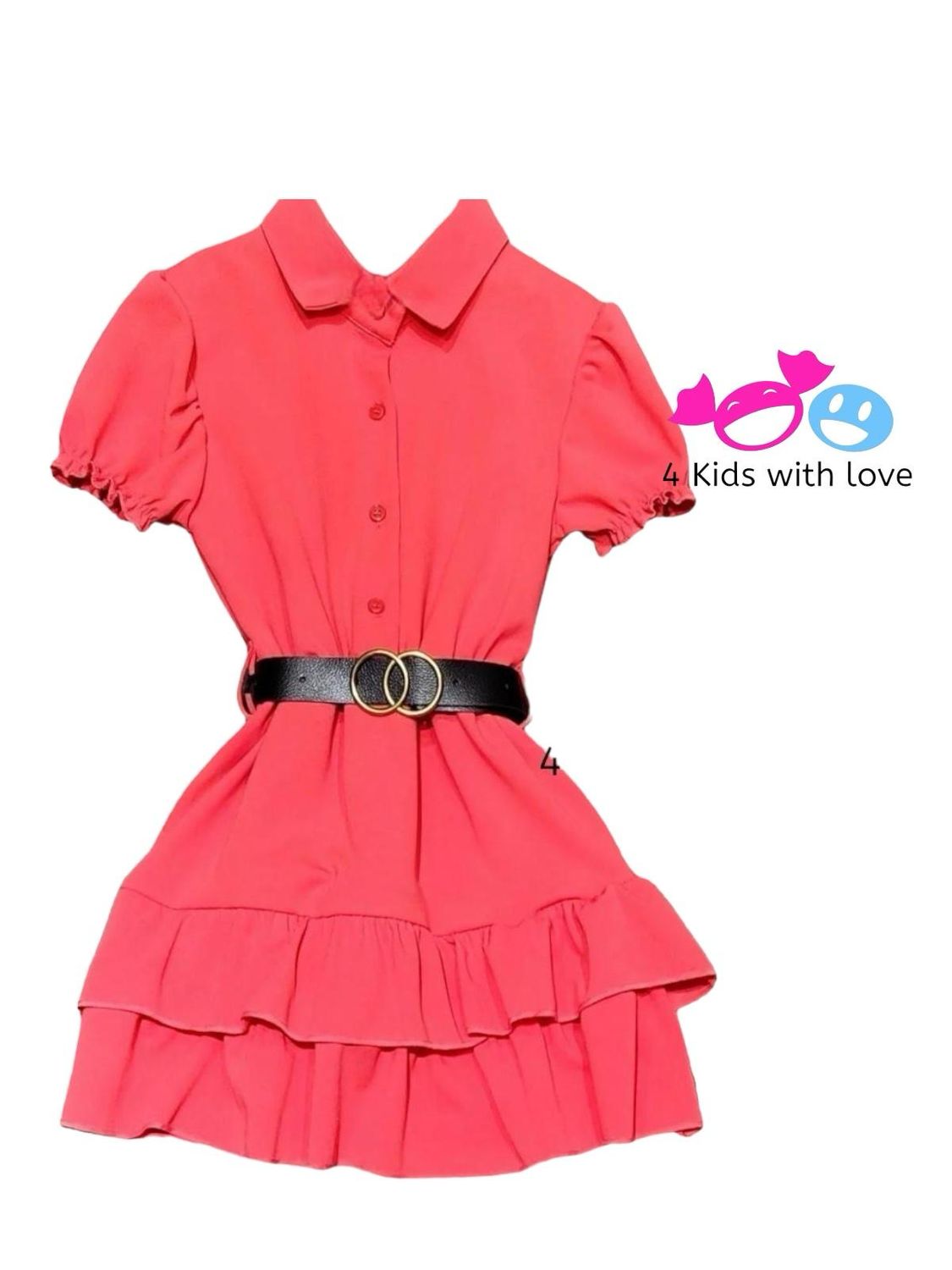 Dress ruffle coral