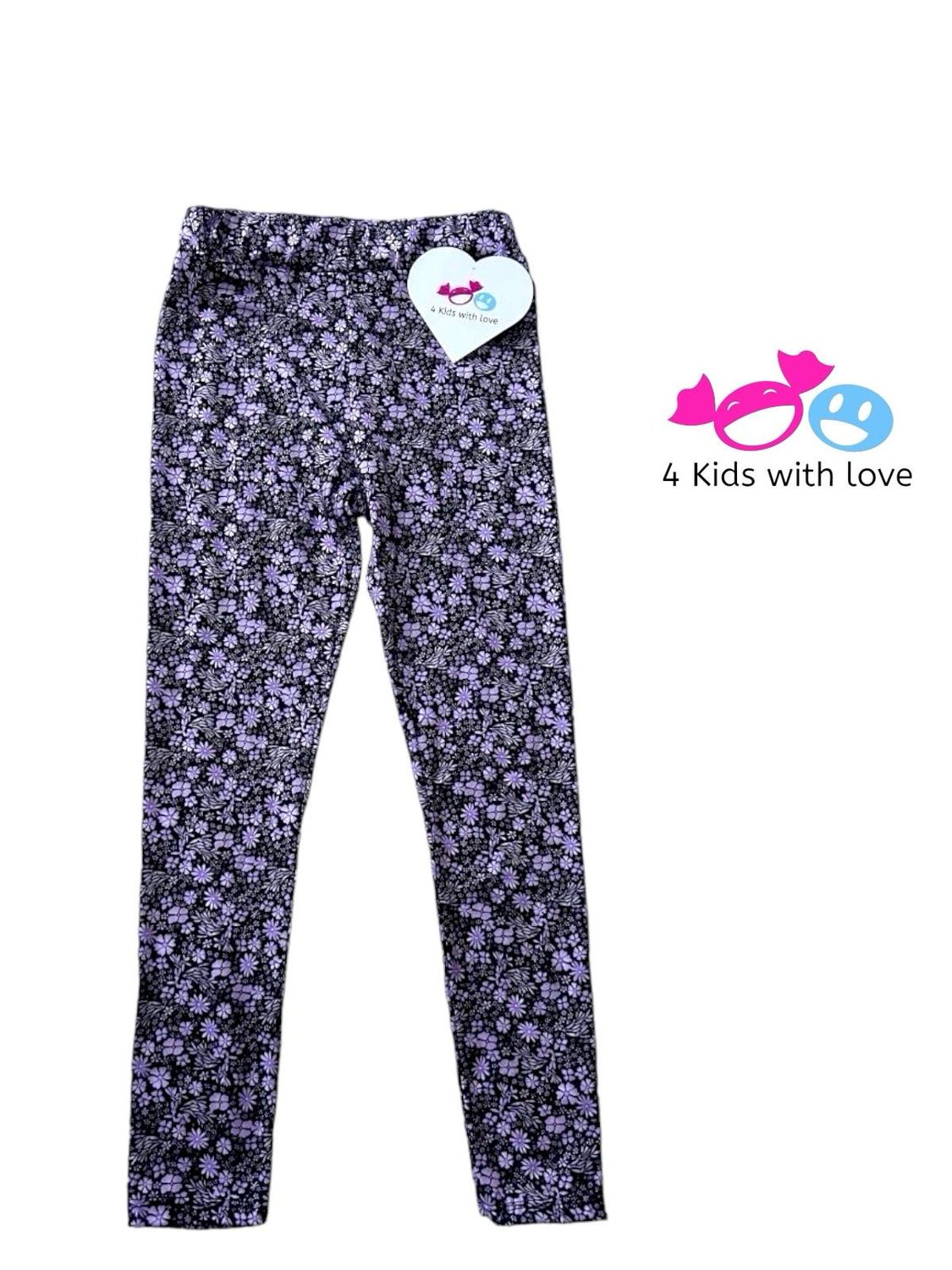 Legging flower paars