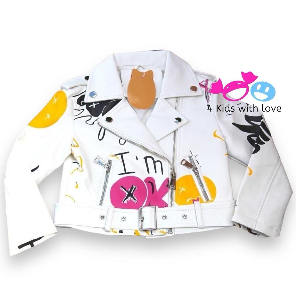 Leatherlook jacket graffiti