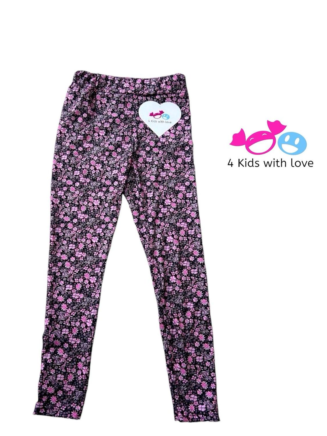 Legging flower roze