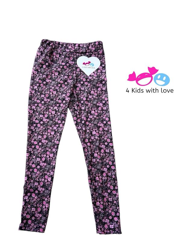 Legging flower roze