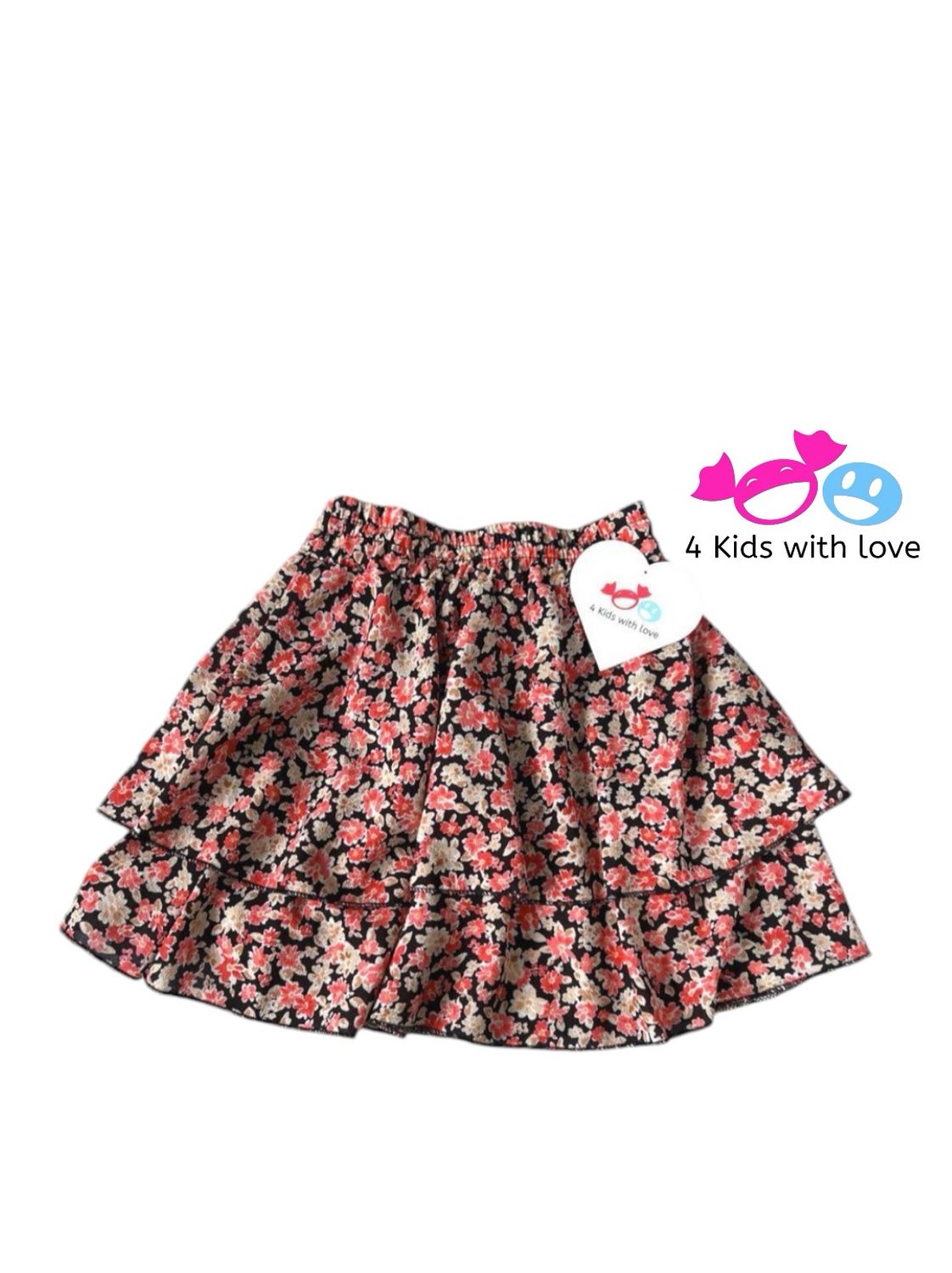 Skirt flower roze/beige