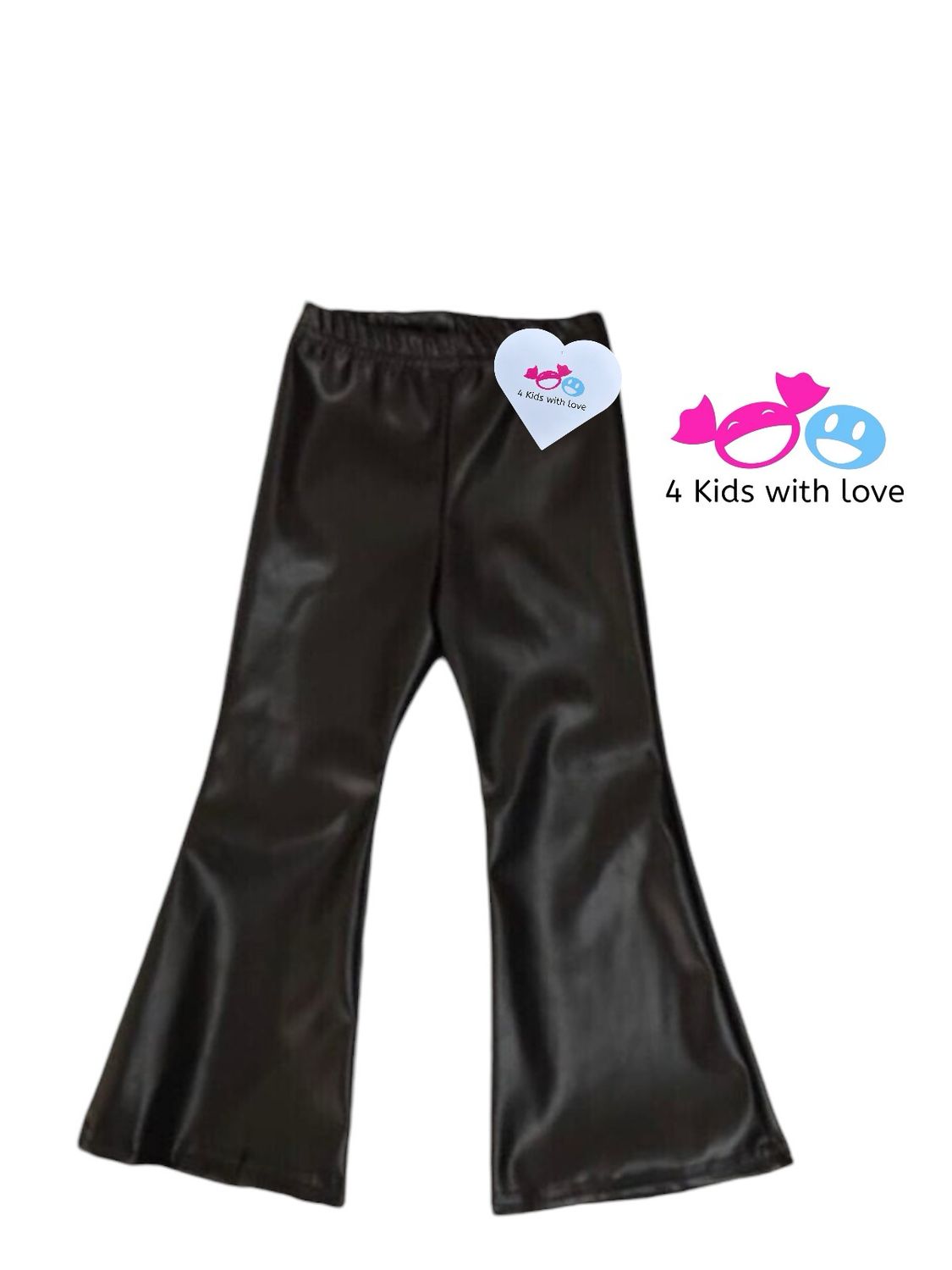 Flared leatherlook black