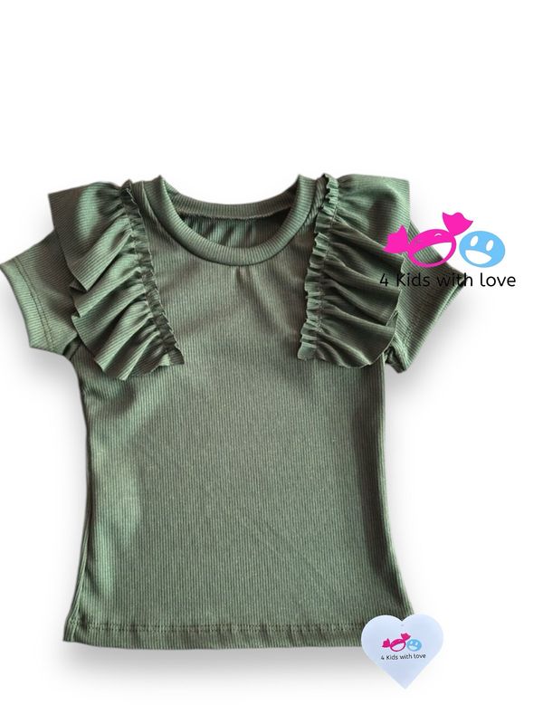 Ruffle shirt army S