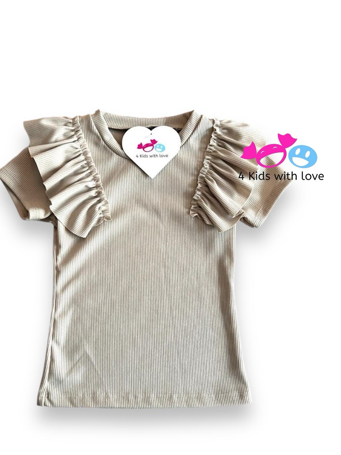 Ruffle shirt beige S