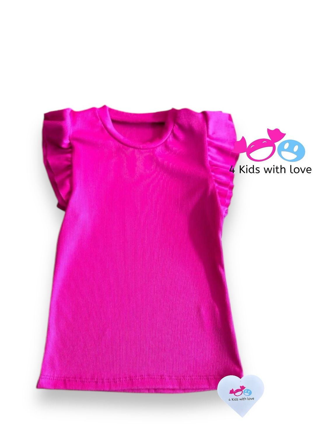 Ruffle shirt bright pink ML
