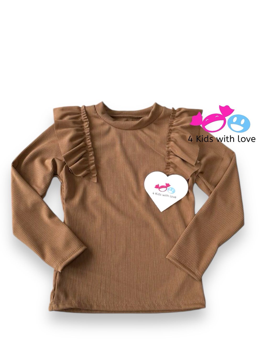 Ruffle shirt camel LM