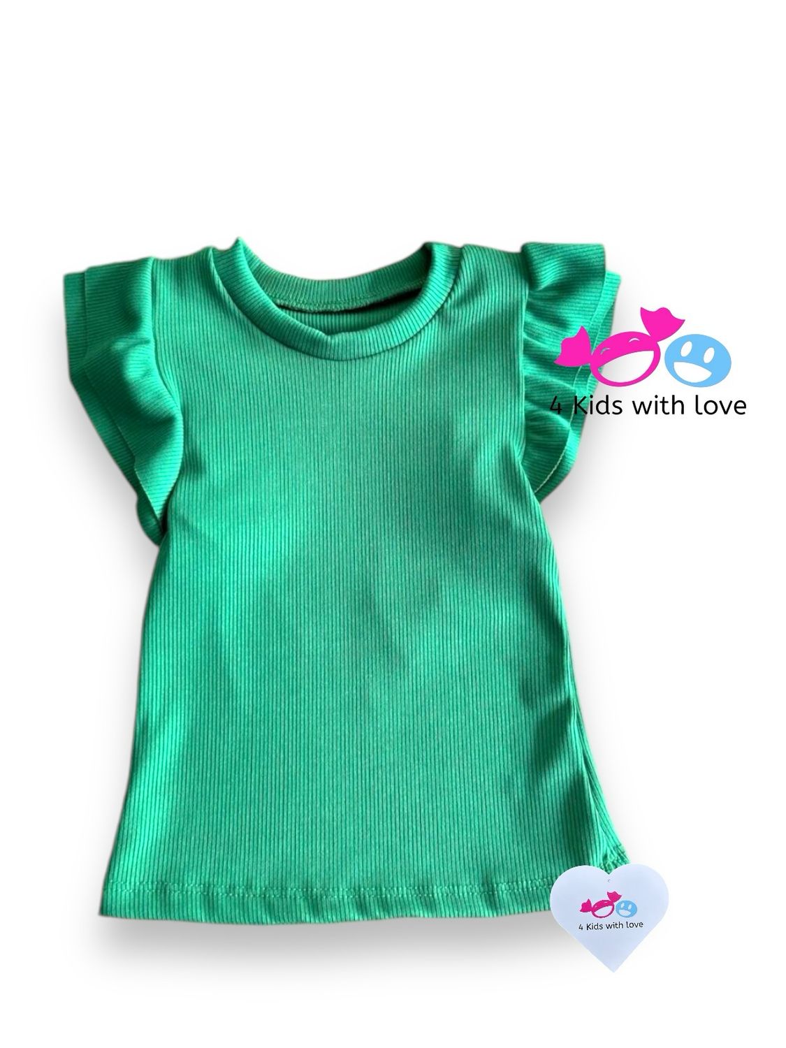 Ruffle shirt green ML