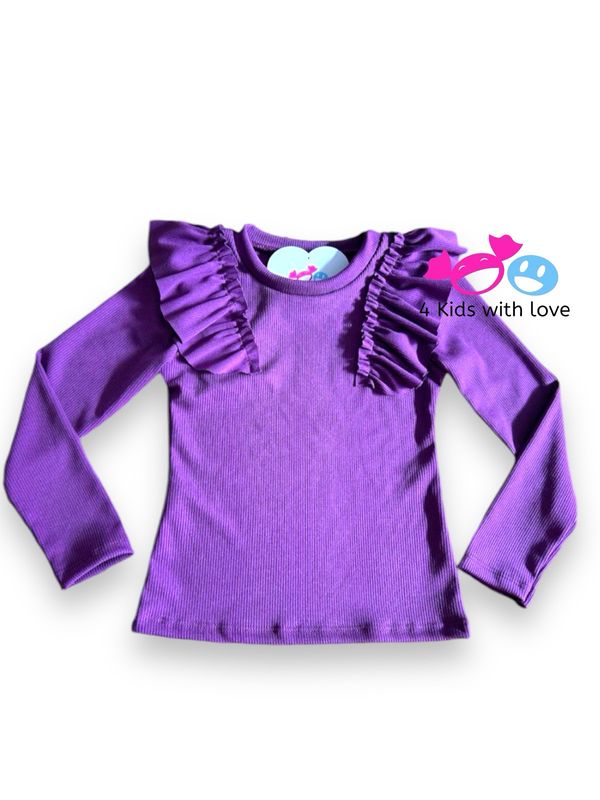 Ruffle shirt deep purple LM