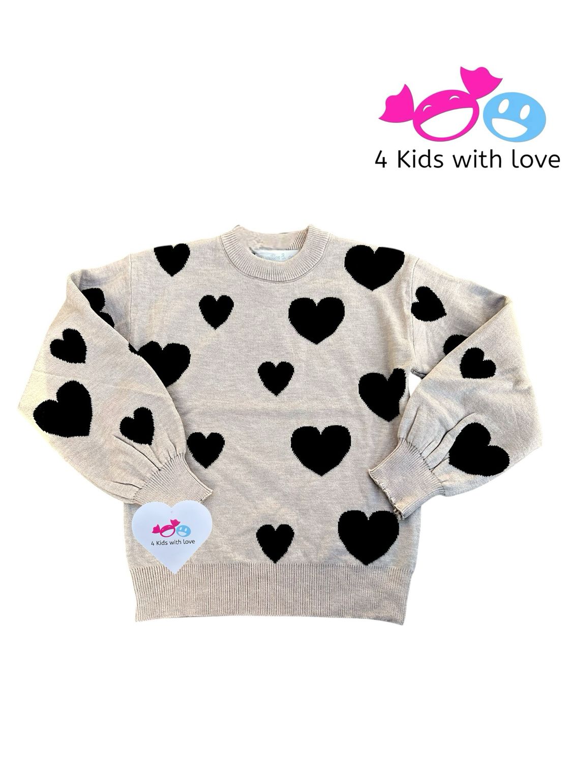 Pull hearts beige