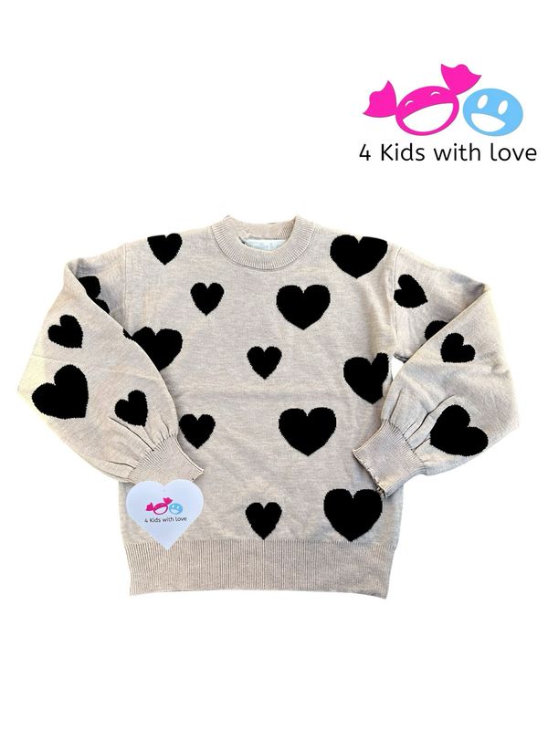Pull hearts beige