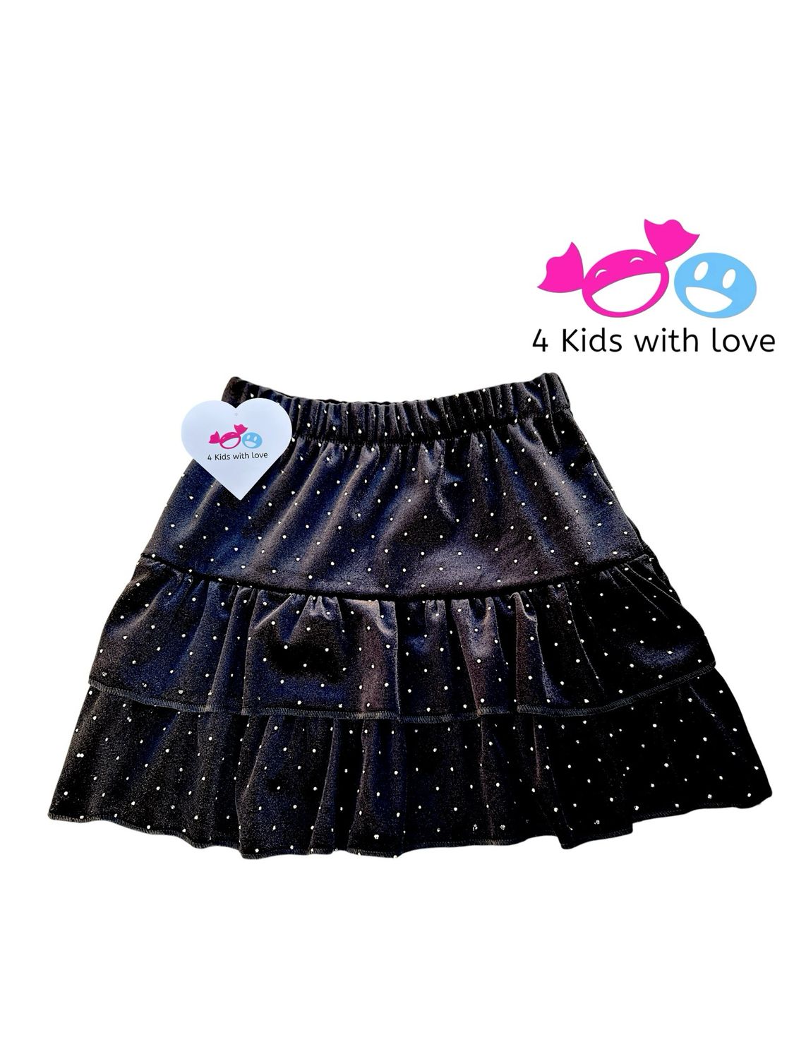 Sparkling skirt black velvet