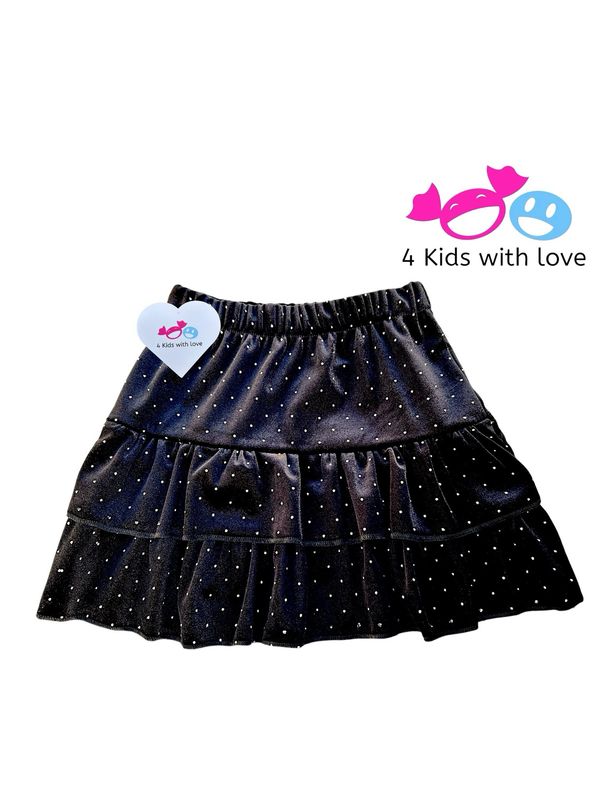 Sparkling skirt black velvet