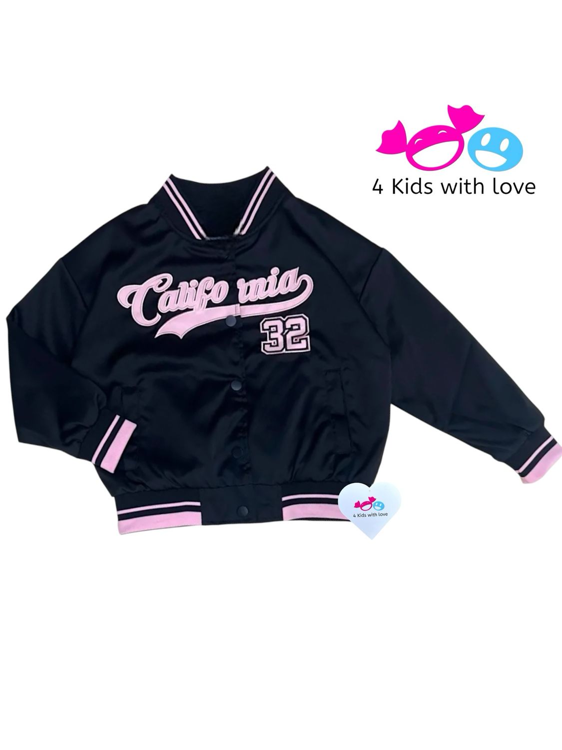 Baseball jacket black/pink