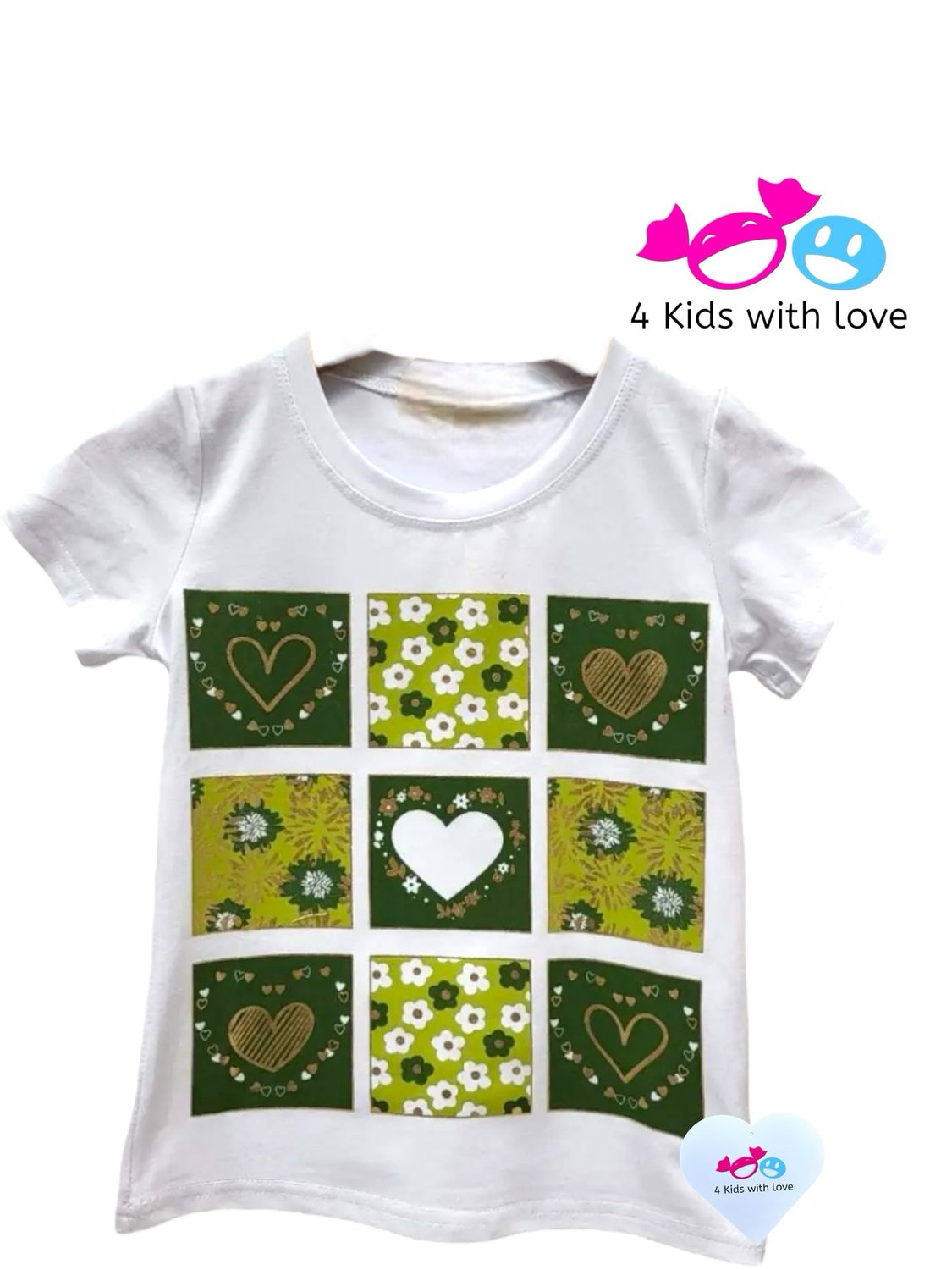 Shirt heart green gold