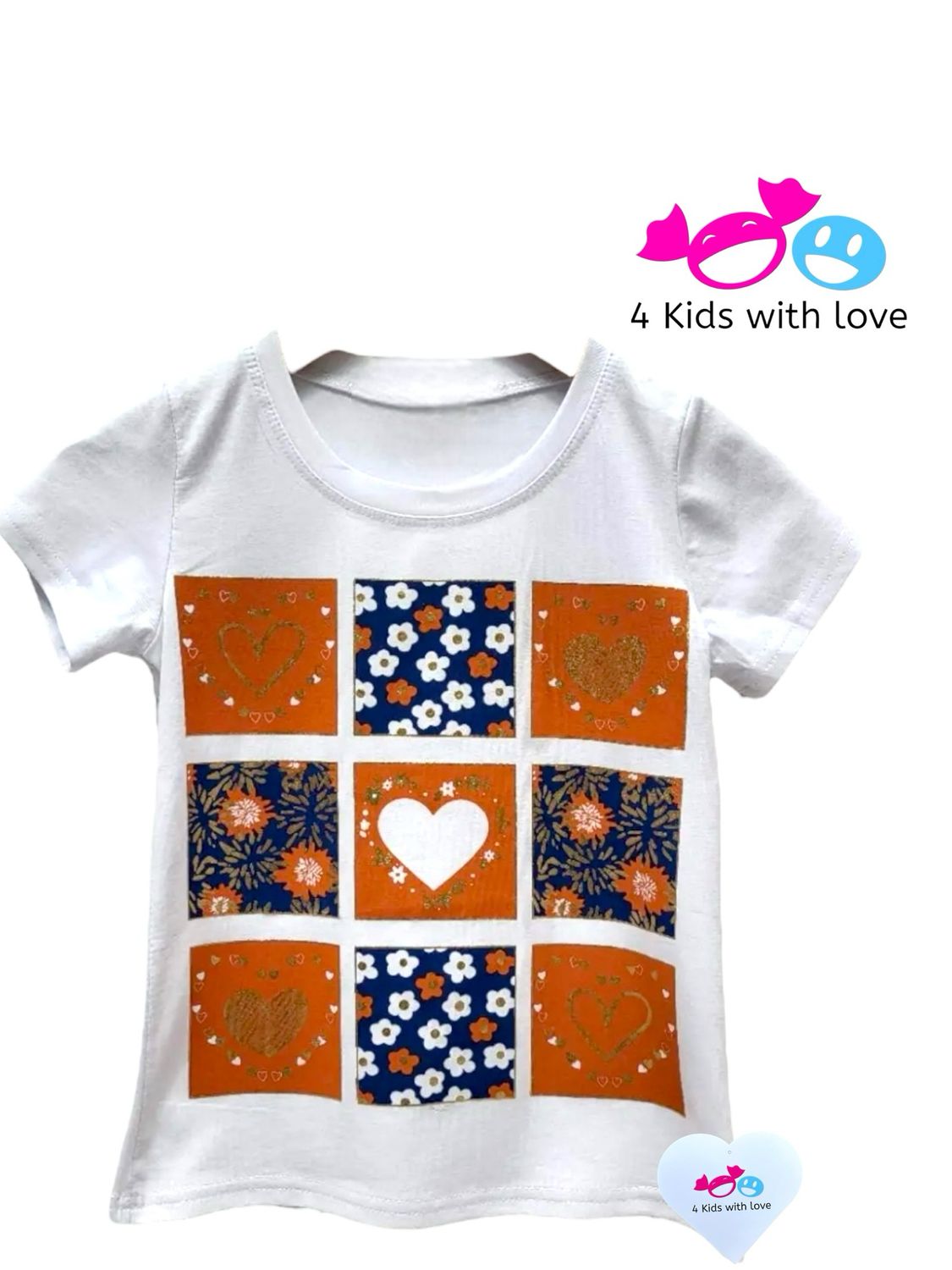 Shirt heart orange gold