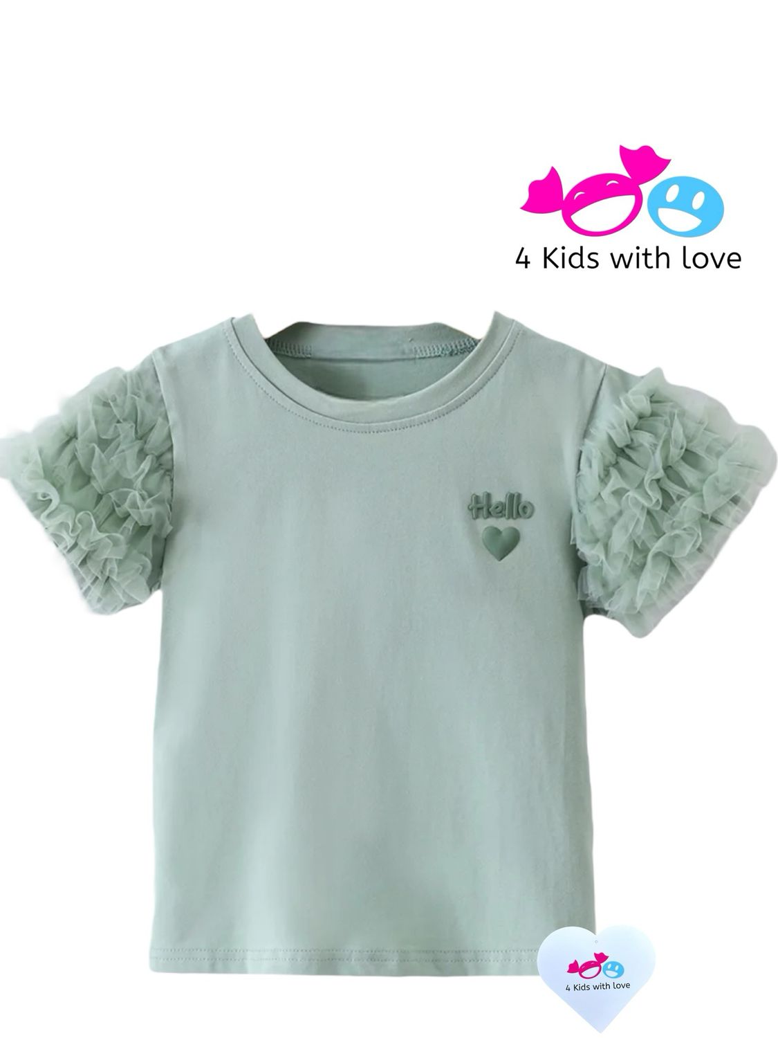 Shirt cute green ruffle
