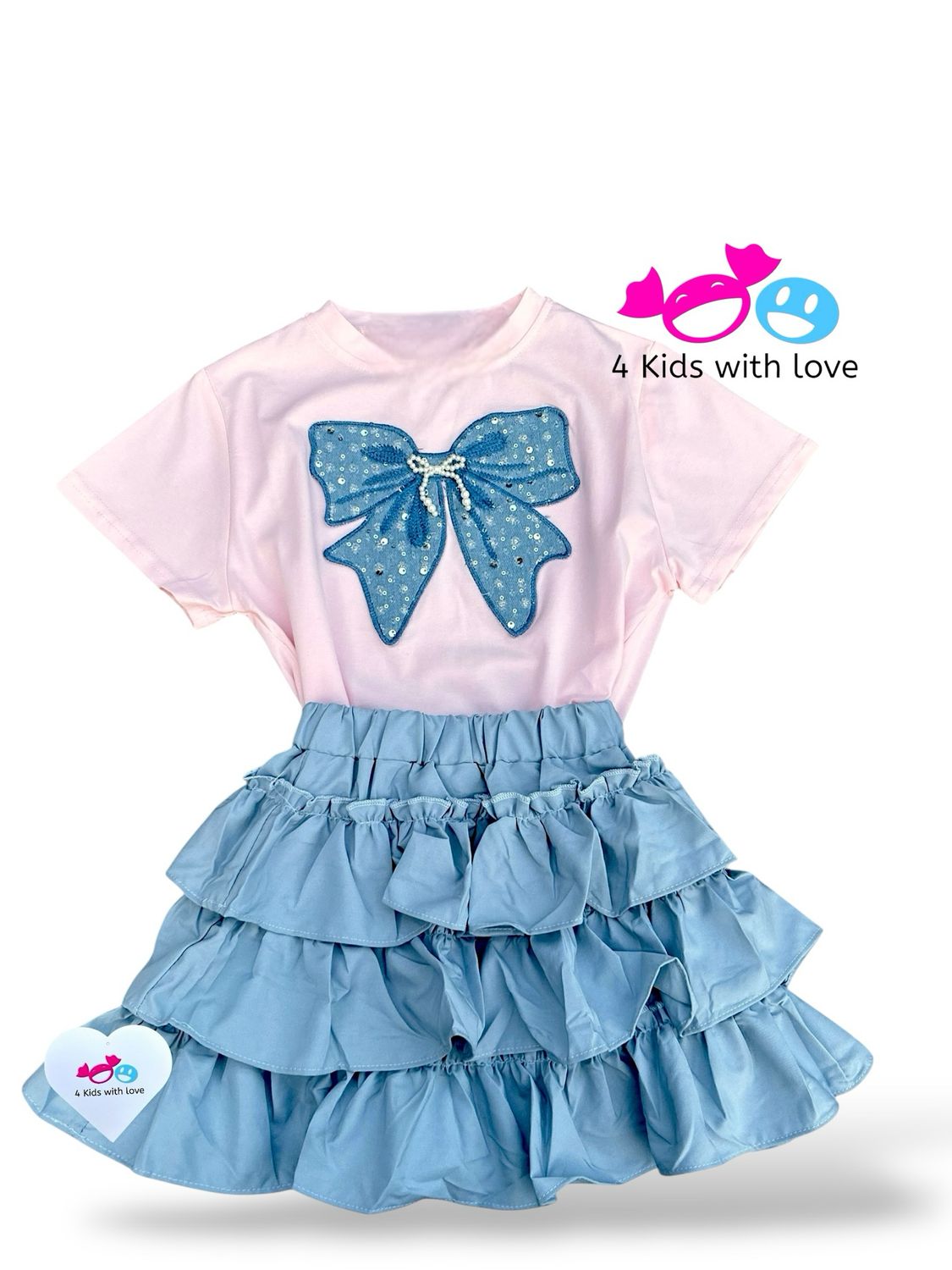 Shirt Pink Bow Blue