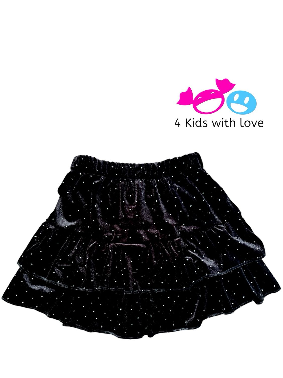 Sparkling skirt black velvet
