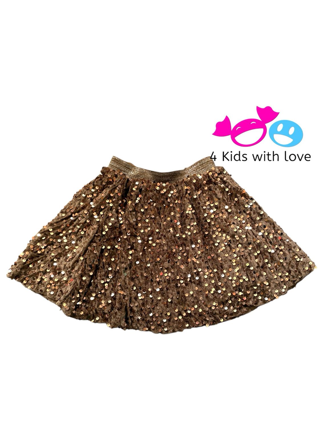 Sparkling skirt brown velvet