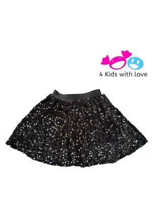 Sparkling skirt black velvet