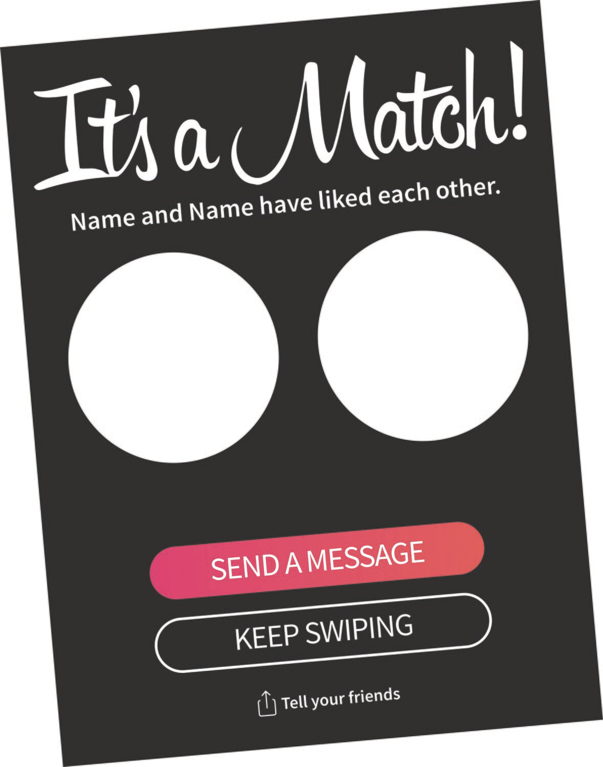 Tinder Photo booth Prop, Photo Area: Cut outs