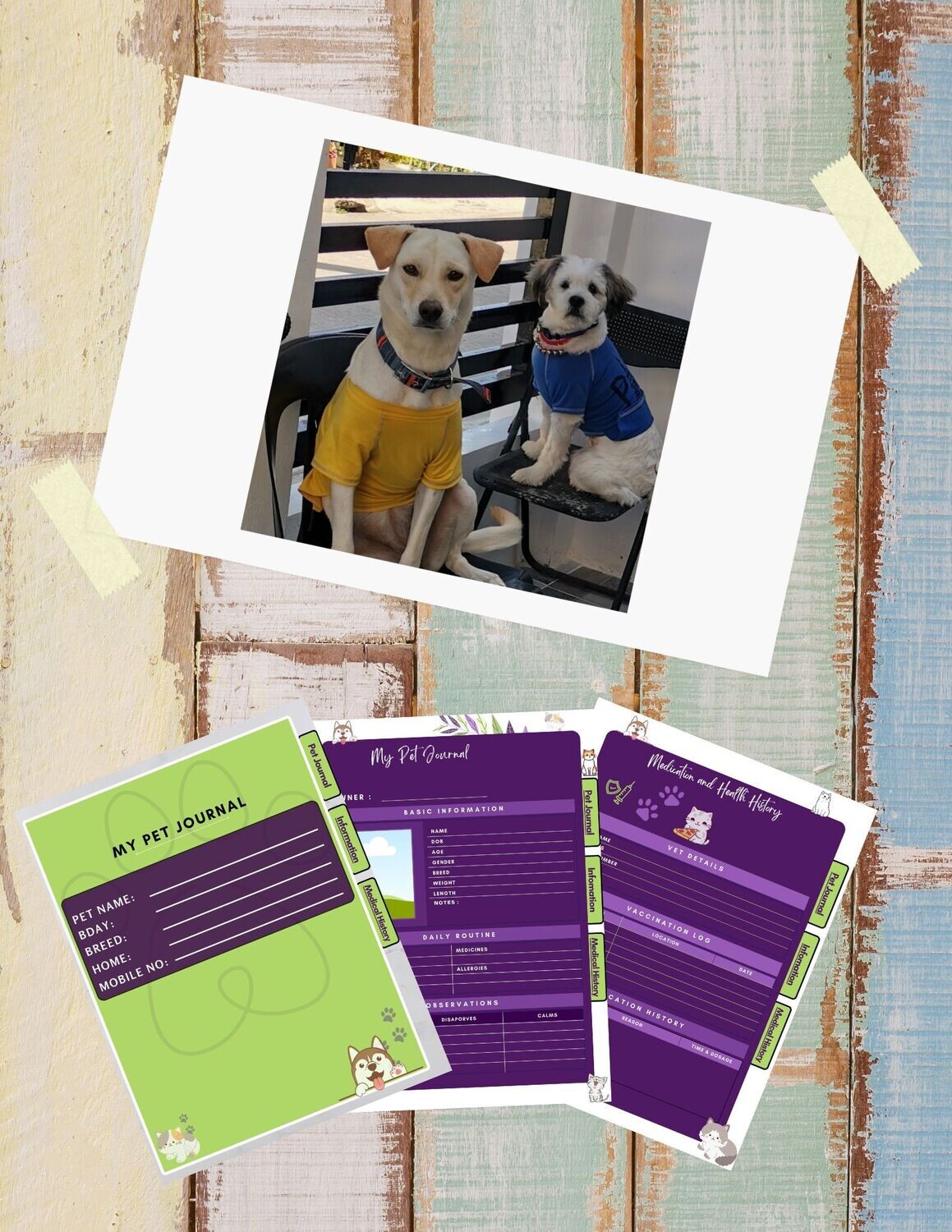 Pet Card | Pet Journal | Pet Organizer | Pet Medical card | Pet Owner | Pet Report Card | Pet Care Planner| Cute Pet Journal