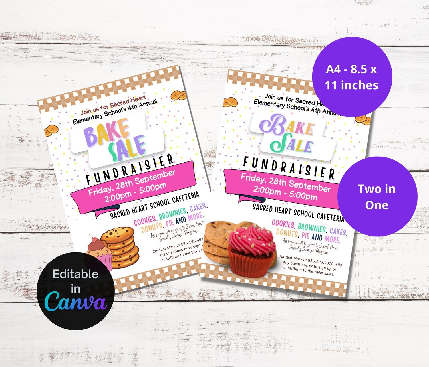 Bake Sale Flyer, Event Flyer, Bake Sale Flyer, Editable Canva