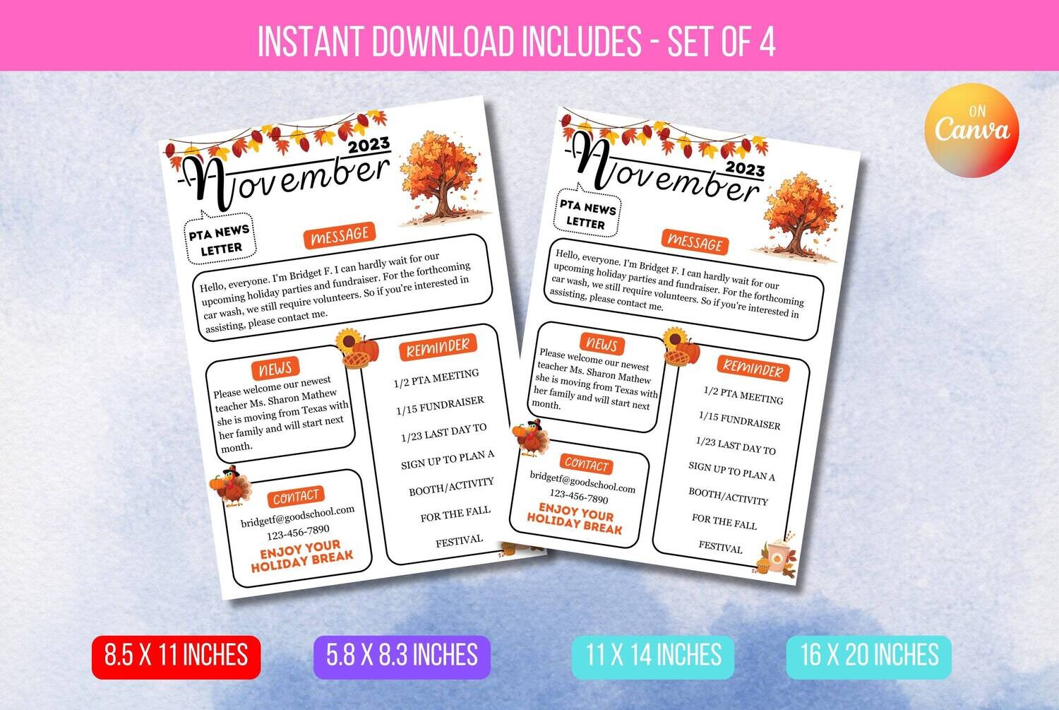 EDITABLE November Newsletter