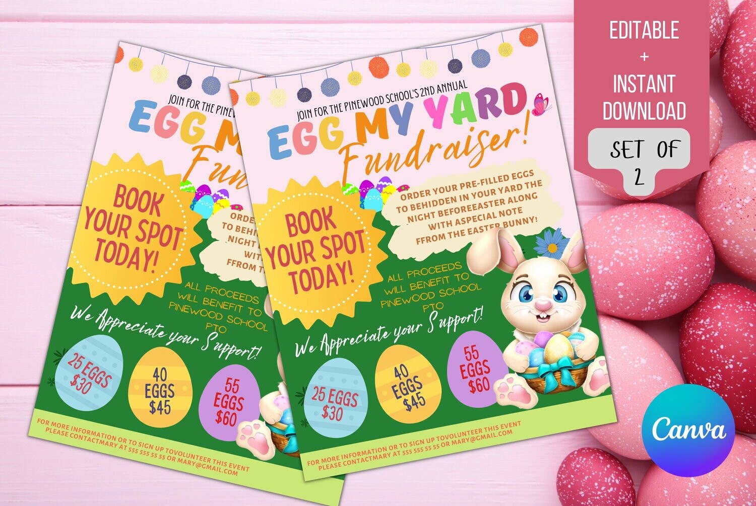 Egg My Yard Event Flyer Printable, Editable Egg Event Easter bunny, Youth Fundraiser, You&#39;ve Been Egged, Neighborhood Egg game.