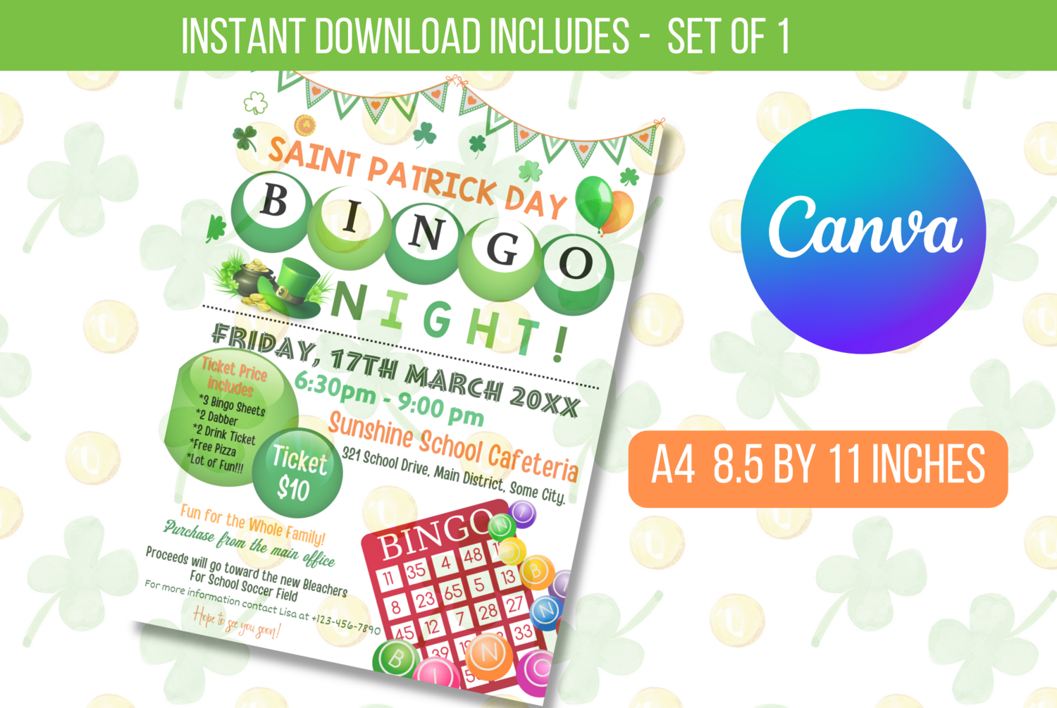 St. Patrick&#39;s Day Bingo Night Flyers