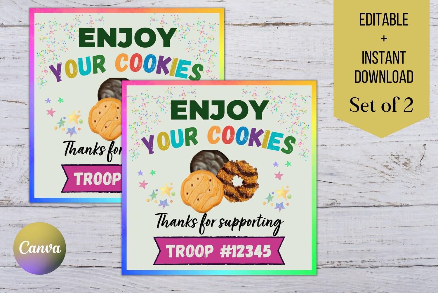 DIGITAL Girl Scout Cookies Thank You Tags | Thank You Tags | Girl Scout Gift Tags | Scout Cookie Gift Tags | Cookie Favor Tags | Gift Tags