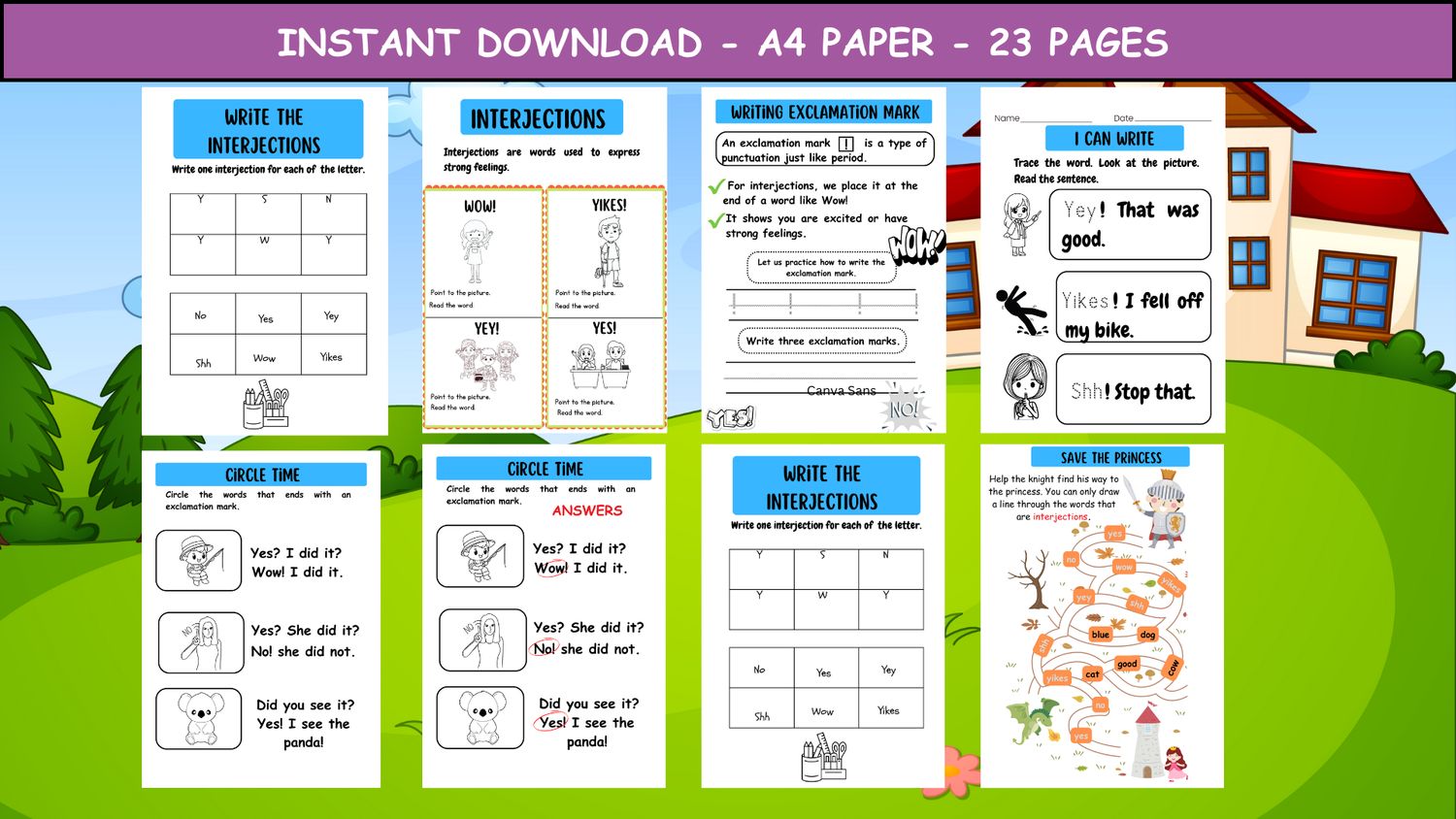 Interjection Fun Worksheet