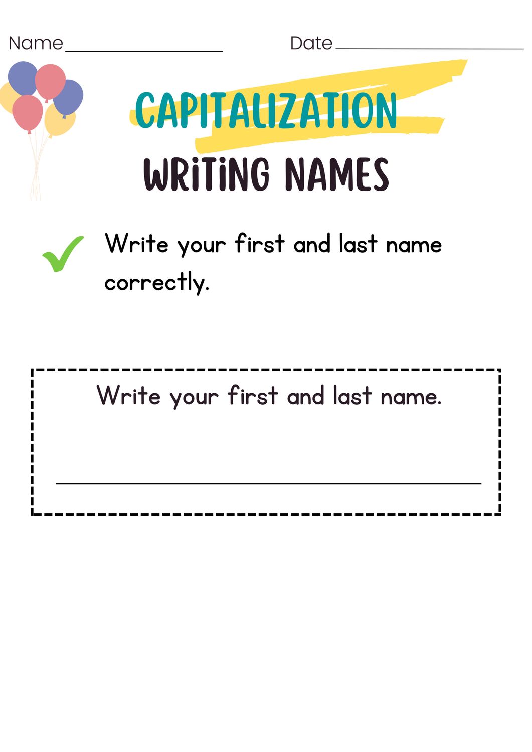 Capitalization Fun Worksheet For Kindergarten