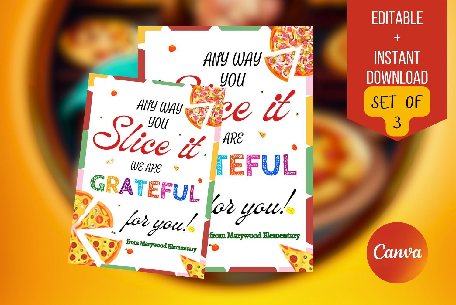 Anyway you slice it we are grateful for you, Pizza Teacher appreciation table sign, Nurse,Staff, Teacher appreciation week print,PTO