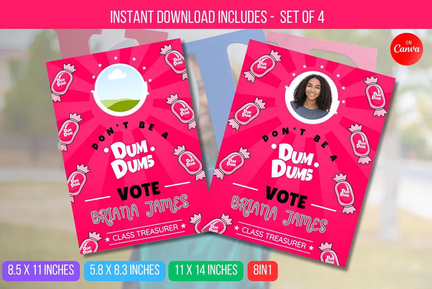 EDITABLE Don&#39;t be dum poster Poster, Dont Blow it Class Campaign President, High School Student Council Campaign Poster, Instant Download