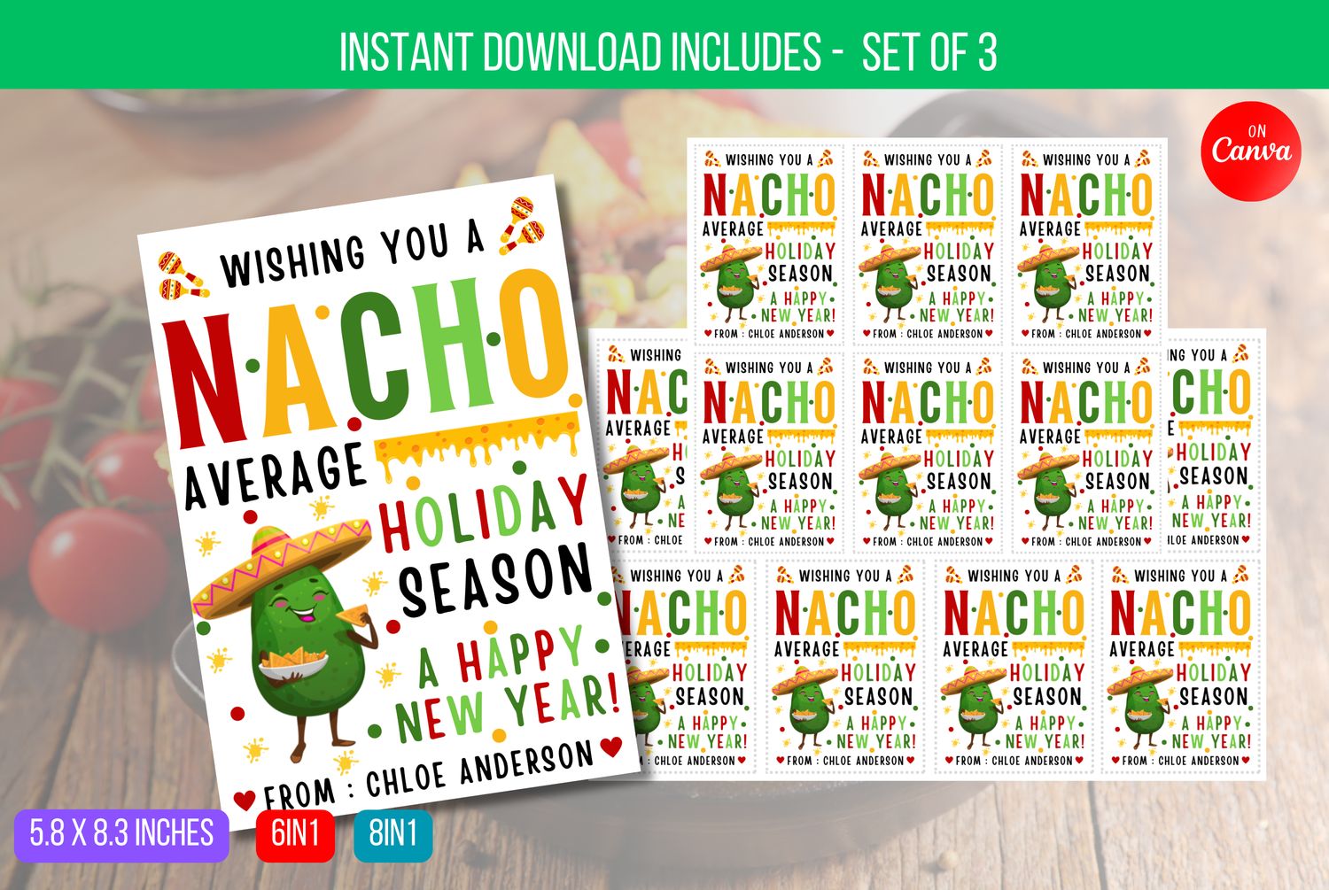 EDITABLE Nacho Average Christmas Gift Tag, Nachos Holiday Gift Tag, Coworker Teacher Staff Neighbor Appreciation Gift Tags Instant Download