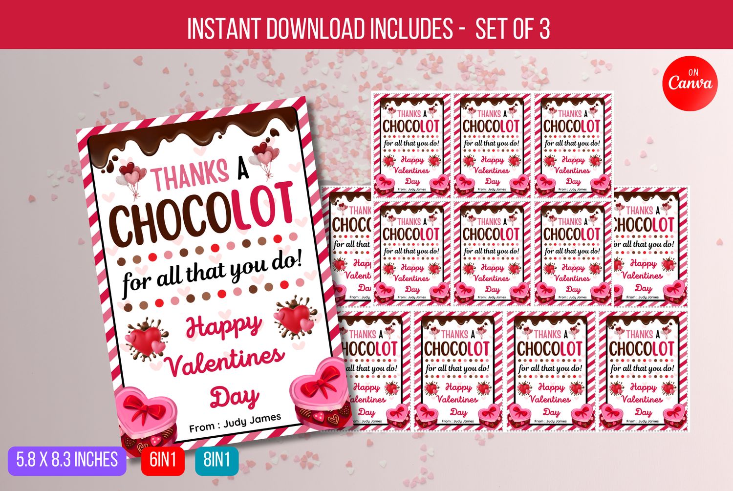 EDITABLE Thanks A Choco-Lot For All That You Do Tag, Chocolate Teacher Appreciation Gift Tag, Happy Valentine&#39;s Day Favor Tags Download
