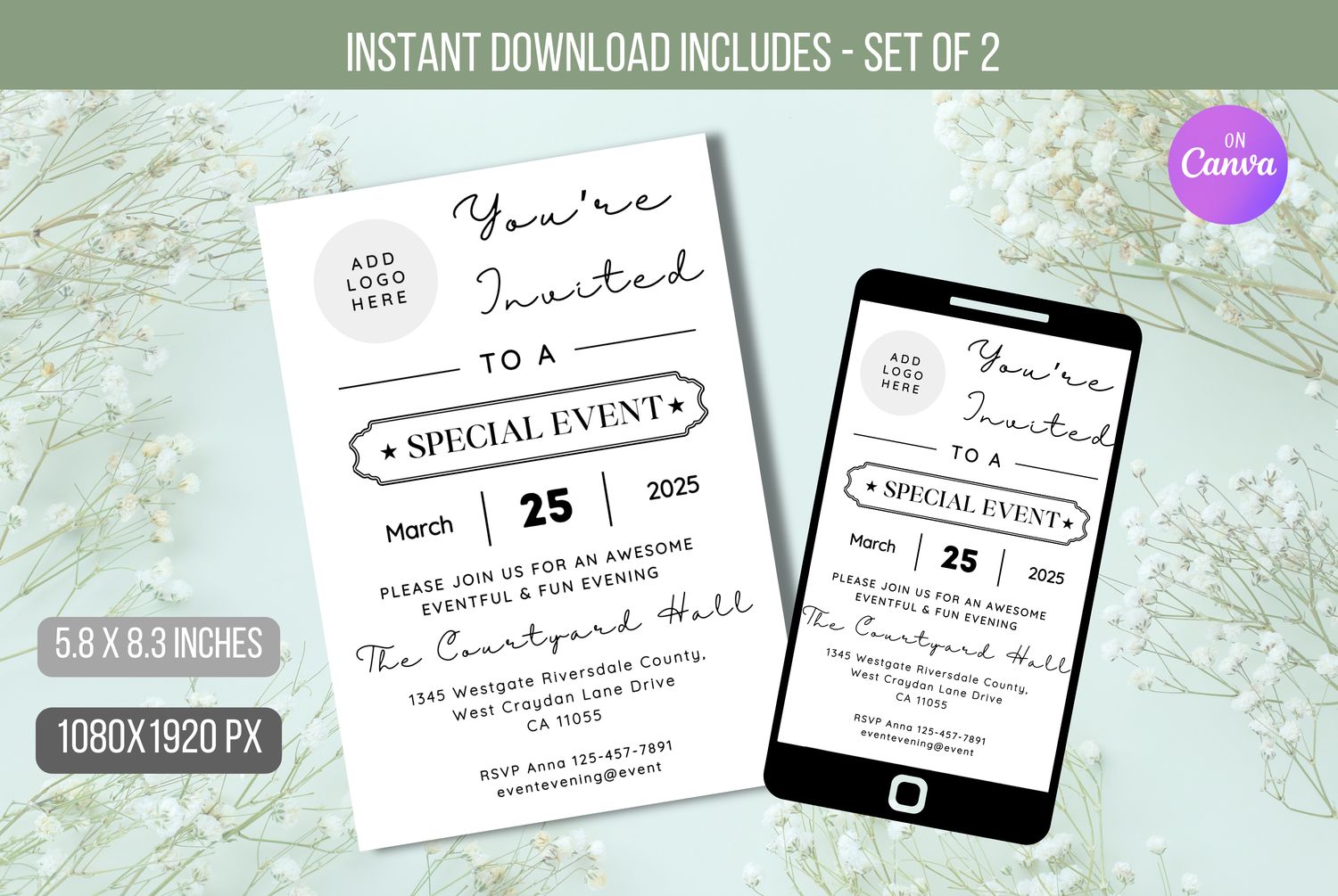 EDITABLE You&#39;re Invited Invitation, Modern Business Invitation, Special Event Invitation, Business Invitation Instant Download