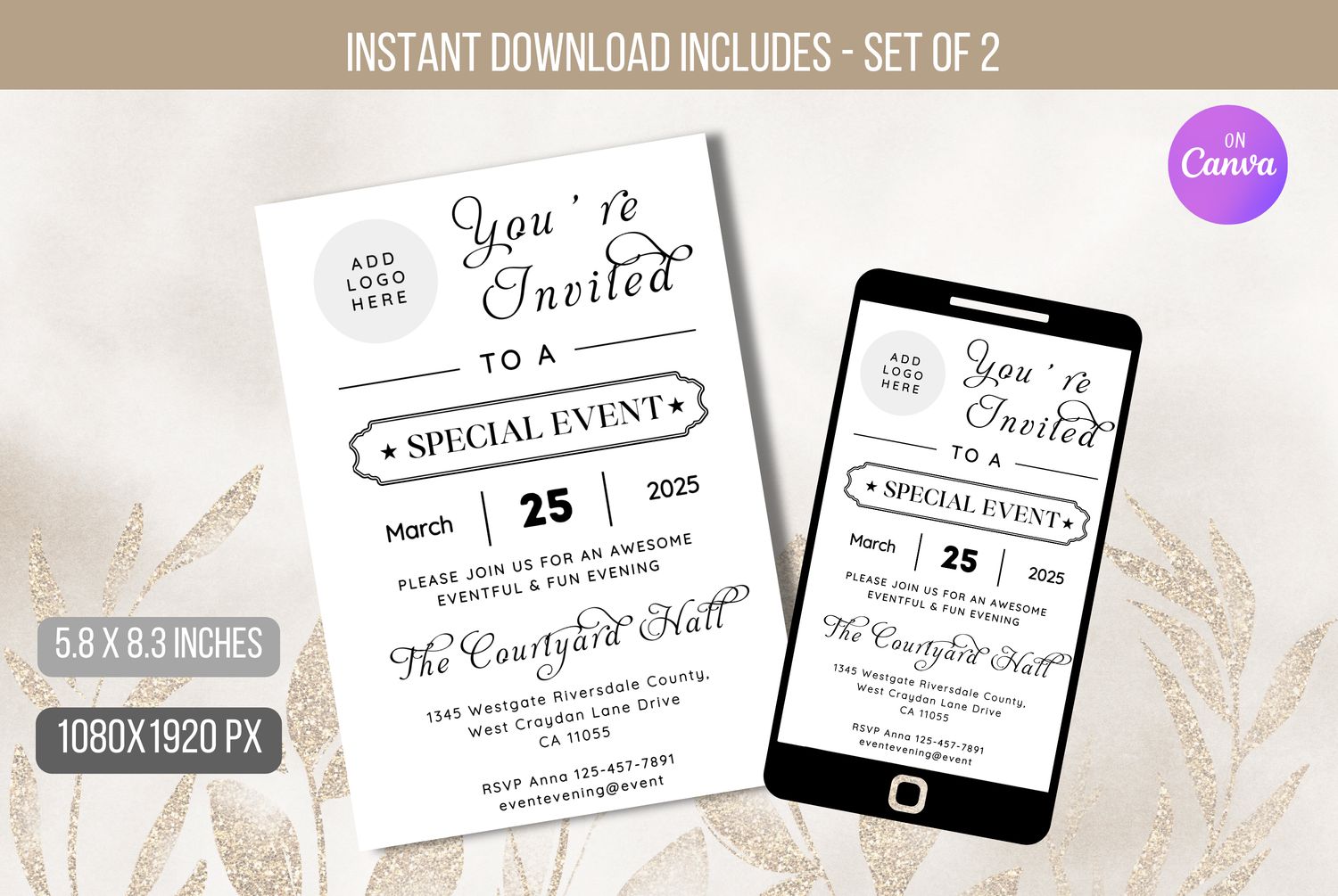 EDITABLE You&#39;re Invited Invitation, Modern Business Invitation, Special Event Invitation, Business Invitation Instant Download