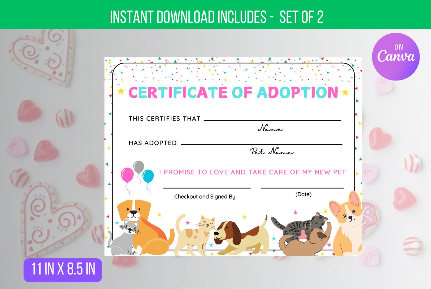 Pet Adoption Certificate Template