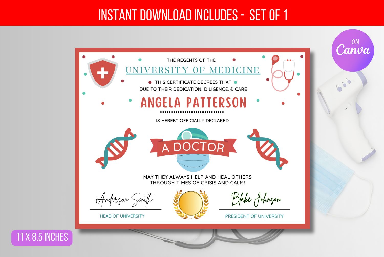 EDITABLE Kids Nurse Certificate, Kids Medical Party Decor, Play Doctor Certificate, Kids Pretend Doctor Certificate Instant Download