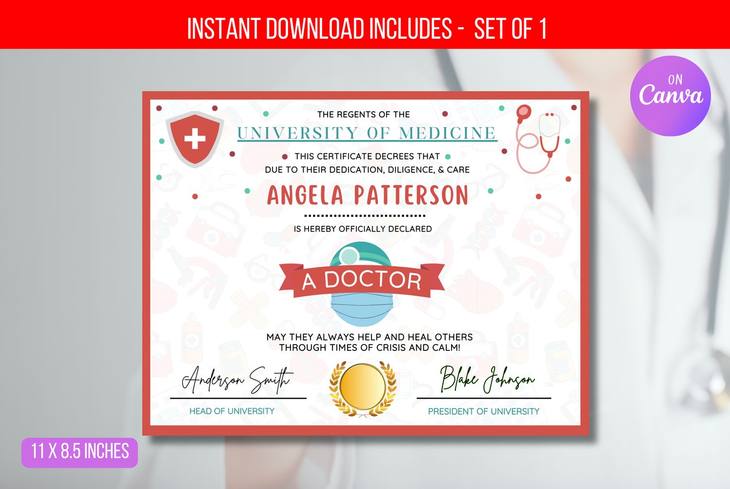 EDITABLE Kids Nurse Certificate, Kids Medical Party Decor, Play Doctor Certificate, Kids Pretend Doctor Certificate Instant Download
