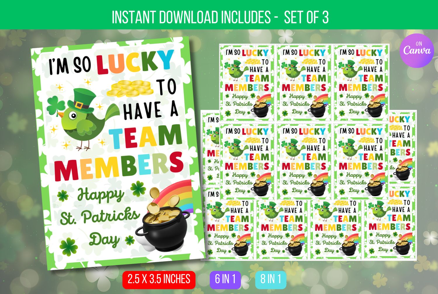 EDITABLE I Am So Lucky To Have a Team Member Like You, St Patrick&#39;s Day Appreciation, St. Patrick&#39;s Day Gift Tags Instant Download