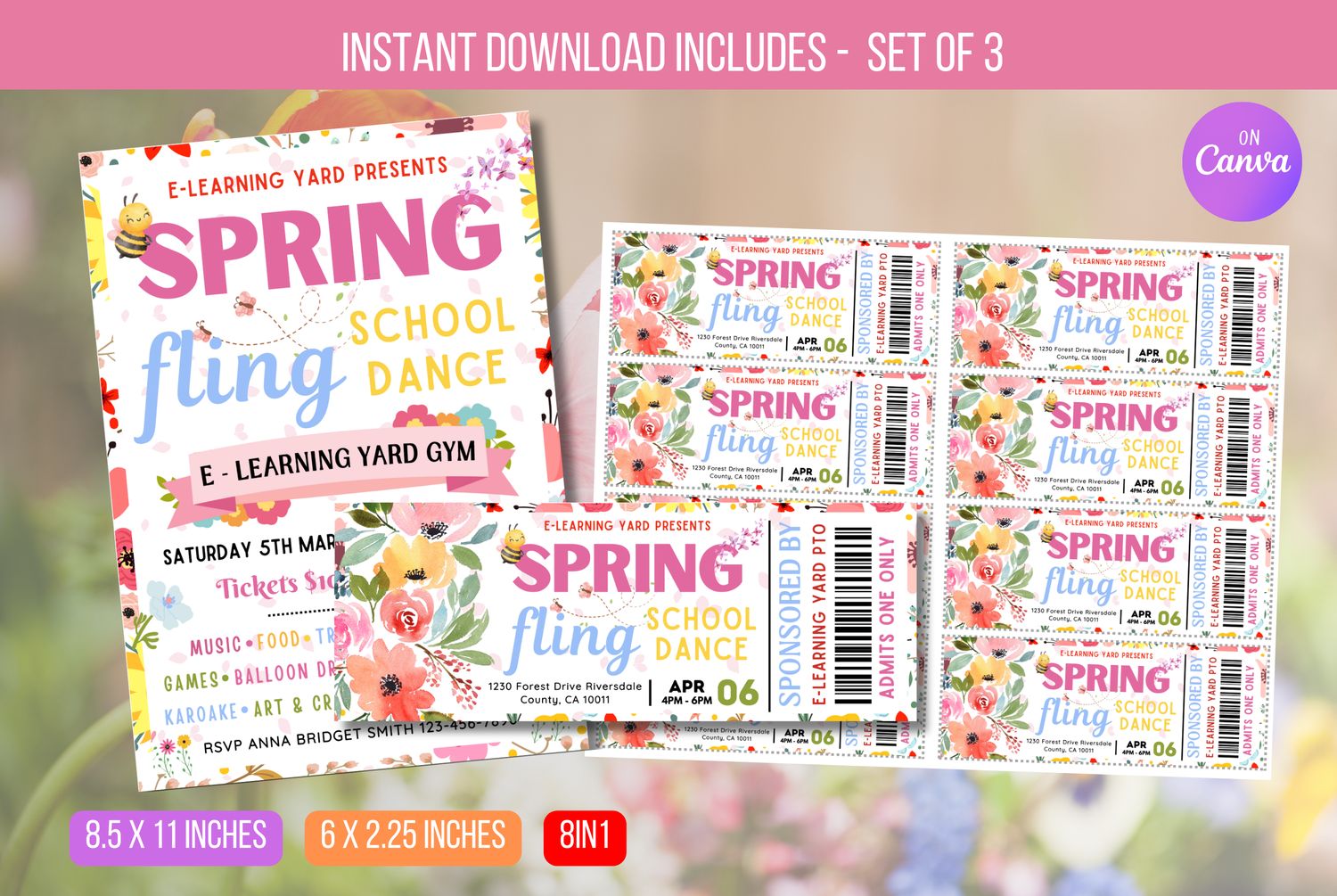 EDITABLE Spring Fling Market Flyer, Easter Festival Fundraiser Event, PTA PTO, Craft Show, Printable Poster, Digital Instant Download