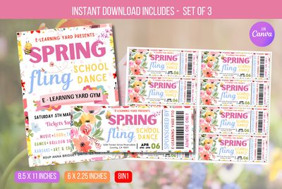 EDITABLE Spring Fling Market Flyer, Easter Festival Fundraiser Event, PTA PTO, Craft Show, Printable Poster, Digital Instant Download