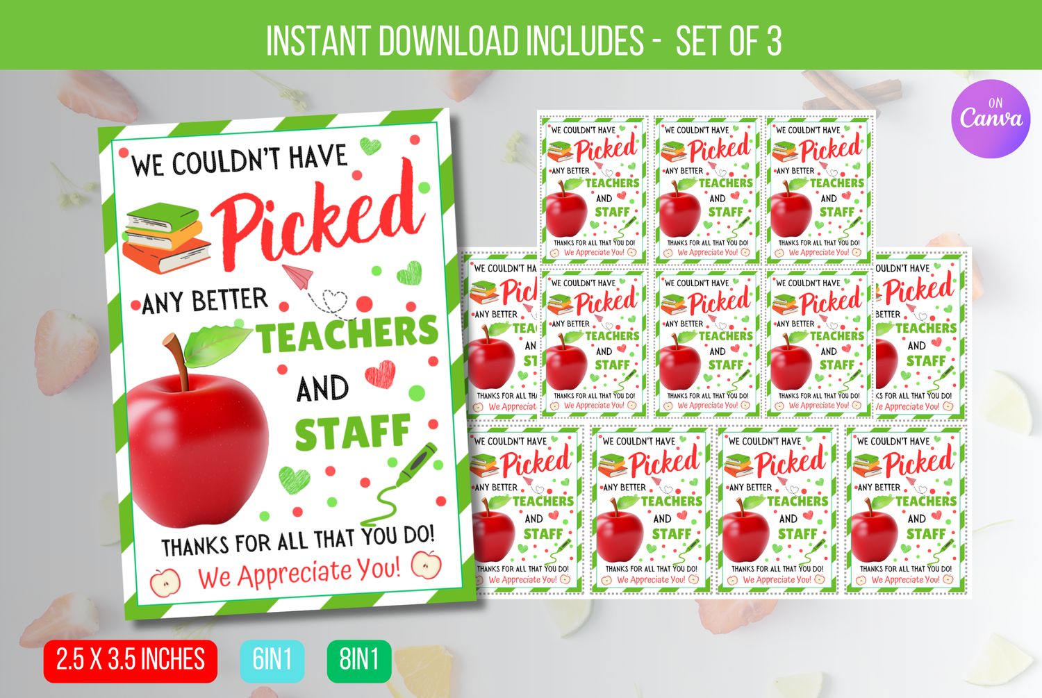 EDITABLE We couldn&#39;t have picked better teachers and staff, Teacher, Staff appreciation week ,Teacher appreciation week Instant Download