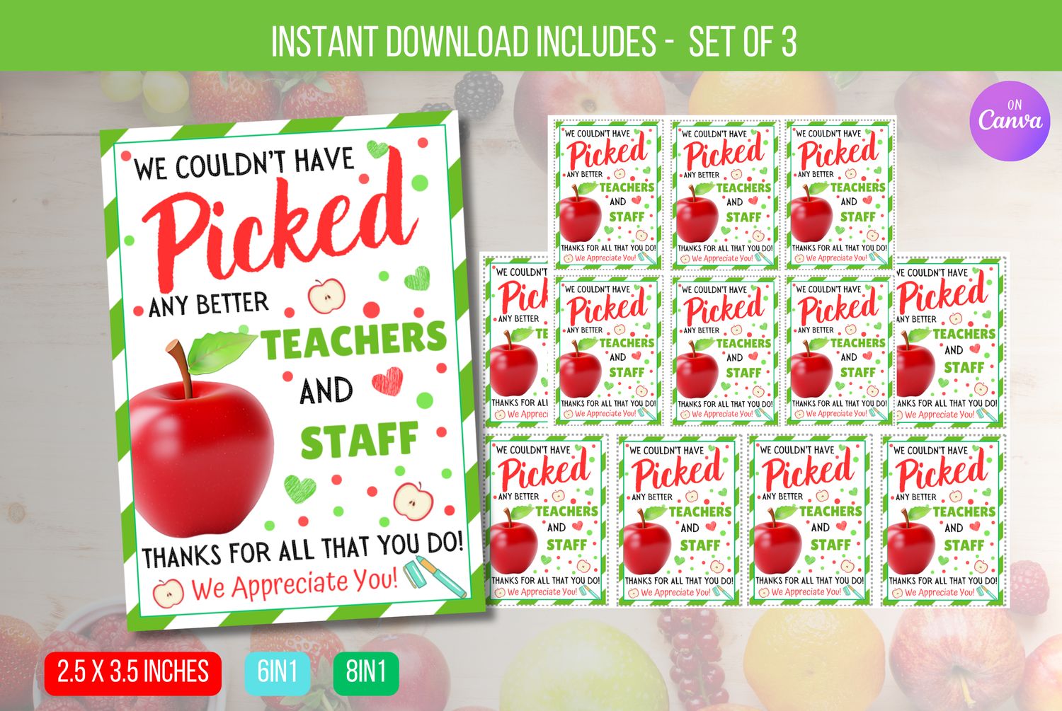 EDITABLE We couldn&#39;t have picked better teachers and staff, Teacher, Staff appreciation week ,Teacher appreciation week Instant Download