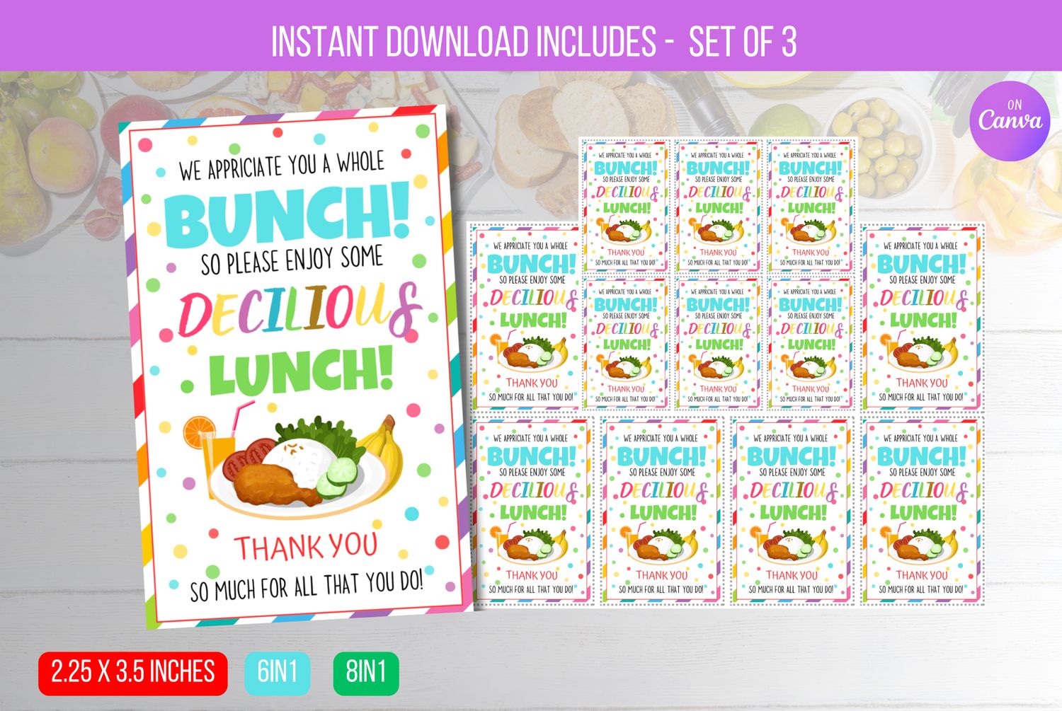 EDITABLE We Appreciate You a Bunch, BrunchThank You Sign, Staff Employee Teacher Appreciation Week Breakfast Decor Instant Download